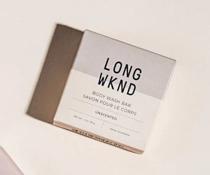 Long Wknd unscented body wash bar