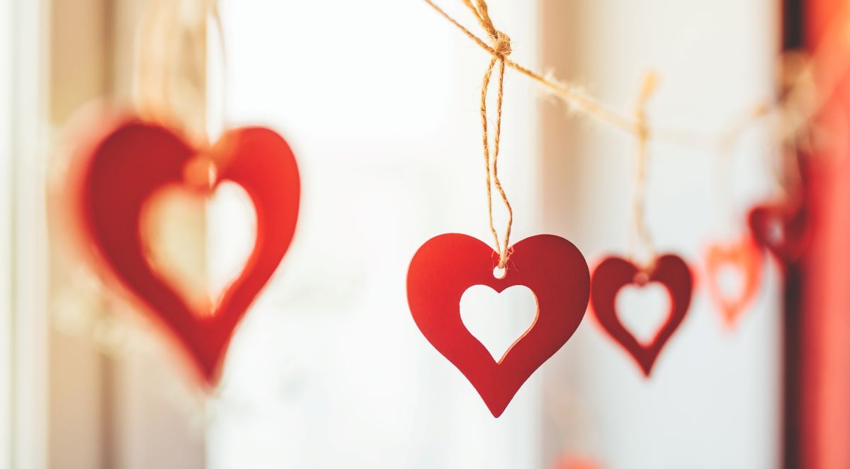 Hanging heart decorations