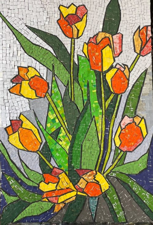 Tulip "trashwork" mosaic