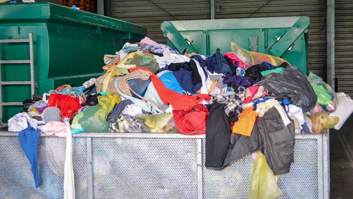 Used clothing a recycling facility