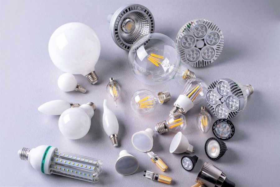 Various different LED lightbulbs