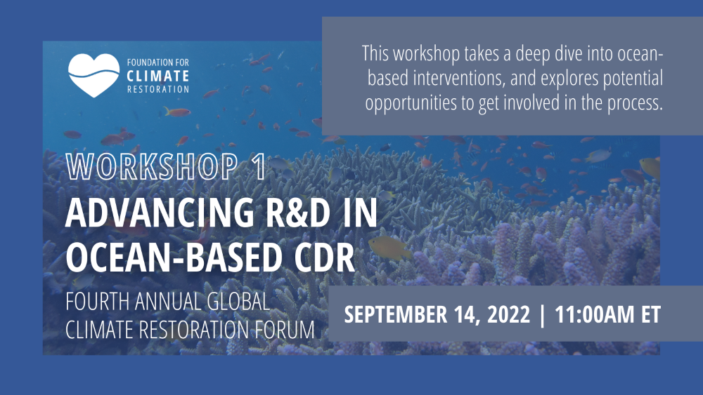 Advancing R&D in Ocean-based CDR Workshop